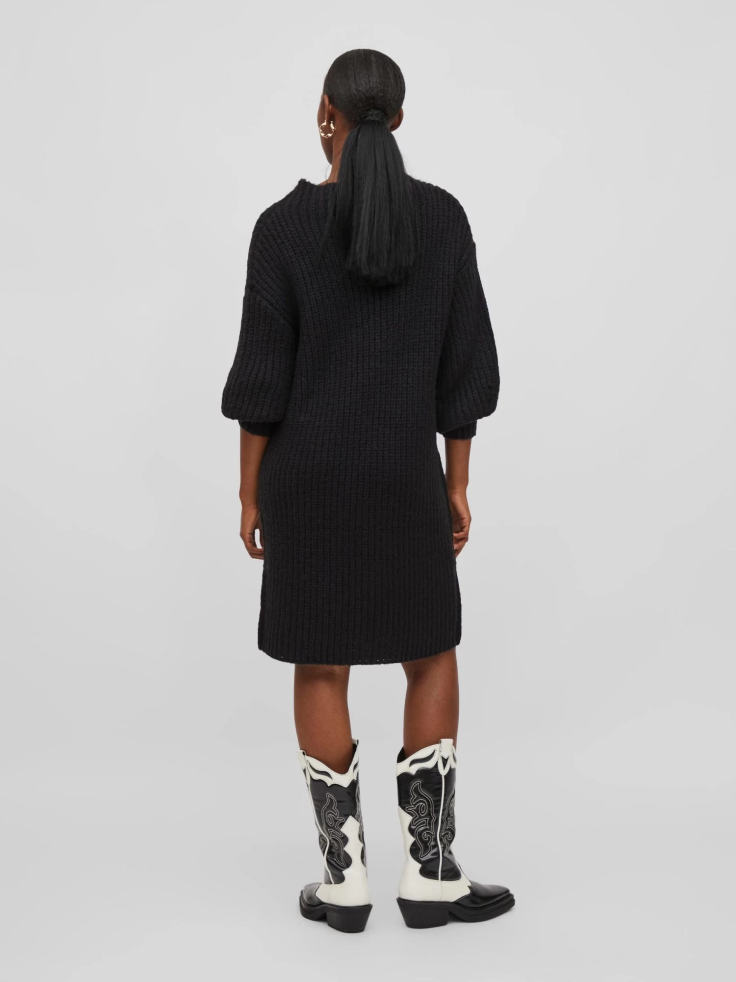 Vila Gebreide Jurken Gebreide Jurk Suba Dames Zwart 6 Vila Gebreide Jurken Gebreide Jurk Suba Dames Zwart - Afbeelding 4