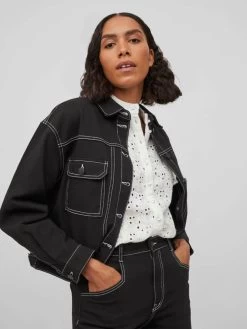 Vila Spijkerjasjes Tussenjas Dames Zwart -Vila 50adb58f7bf744e3f7427cc84fb29851