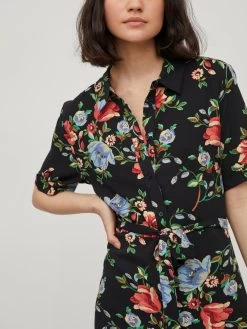 Vila Blousejurken Blousejurk Eva Dames Zwart -Vila 50e4b5ccf45fcb8c2b72e33c66cb1a60