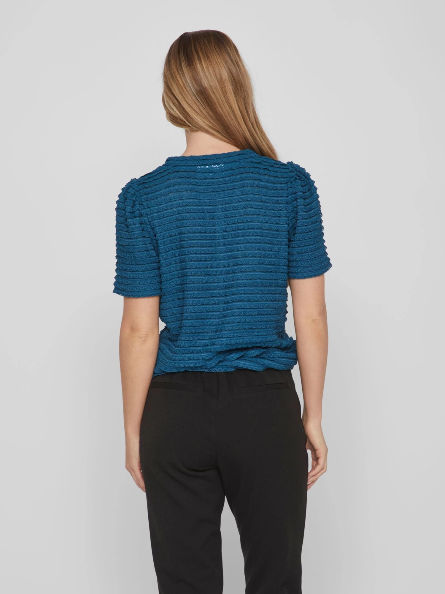 Vila T-shirts Shirt Dames Blauw 6 Vila T-shirts Shirt Dames Blauw - Afbeelding 4