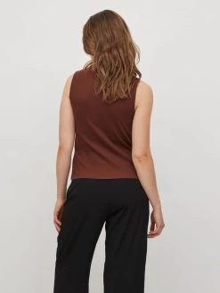 Vila Mouwloze Shirts Top Dames Bruin / Zwart -Vila 515c9e4b5b1108ba6c00f38bff609c38