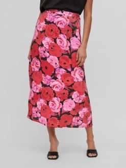 Vila Midi Rokken Rok Flora Dames Zwart 10 Vila Midi Rokken Rok Flora Dames Zwart -Vila 526ff2b353dae2ceef7bf027576787e5