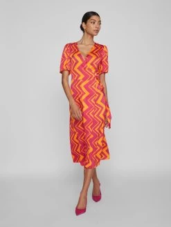 Vila Midi Jurken Jurk Hula Dames Fuchsia -Vila 52e0c9eebe2fd5487d237a3cdcaba0f2