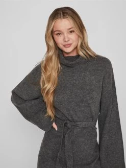 Vila Gebreide Jurken Gebreide Jurk Malina Dames Donkergrijs -Vila 54ced666ad3d0ea055e996579ebfd674