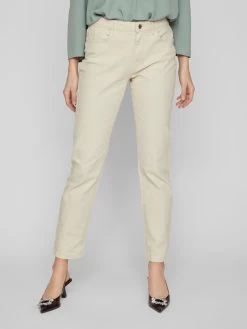 Vila Straight Regular Jeans ALICE Dames Beige -Vila 5515fe351c72800e98691559820afb80