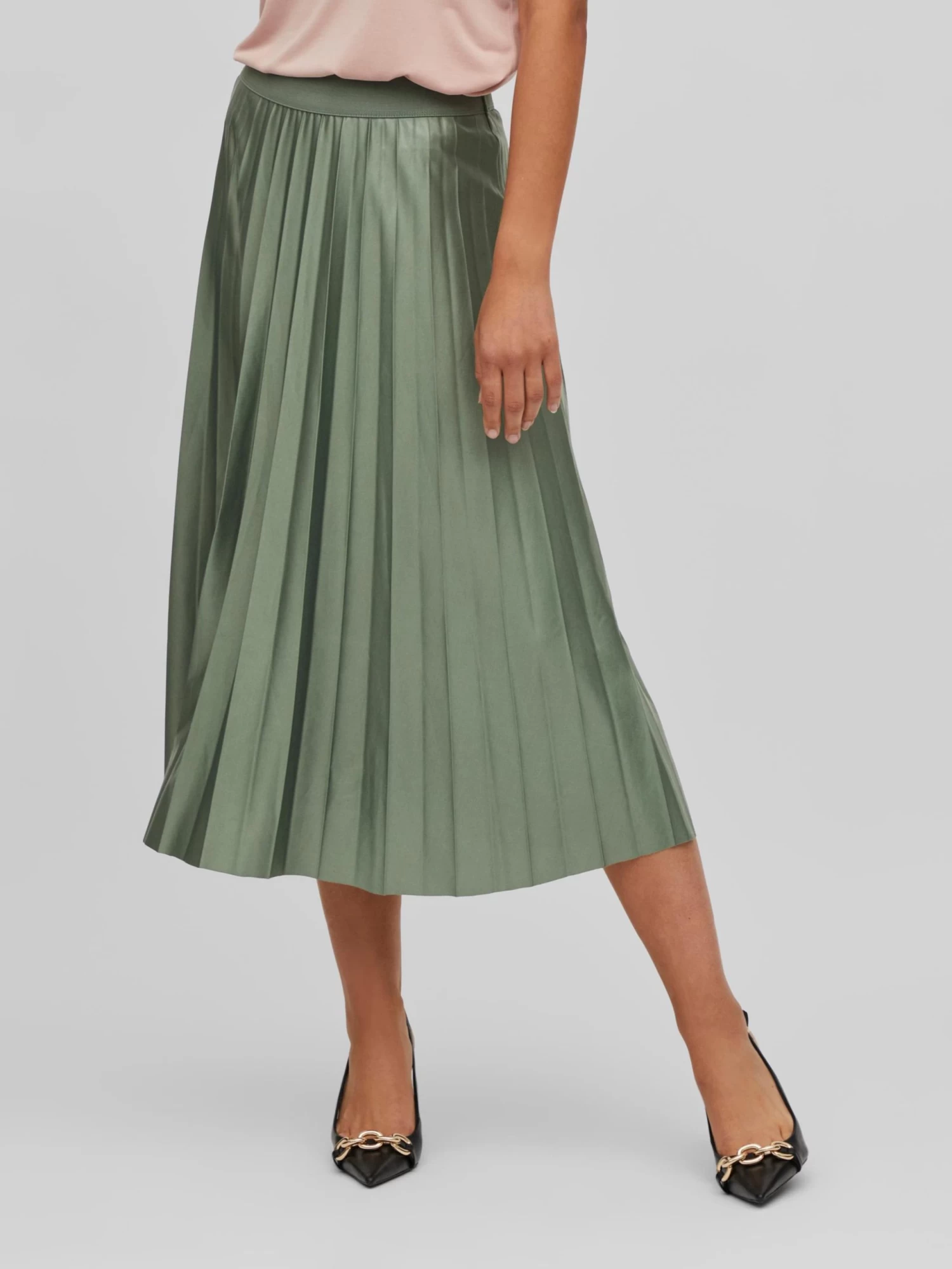Vila Midi Rokken Rok Nitban Dames Donkergroen 5 Vila Midi Rokken Rok Nitban Dames Donkergroen - Afbeelding 3