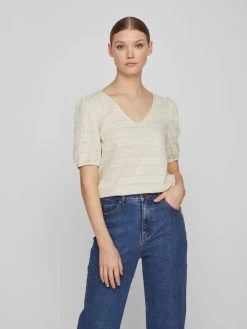 Vila T-shirts Shirt Dames Beige -Vila 5761ac4f93058a4f90e2b3909ba80550