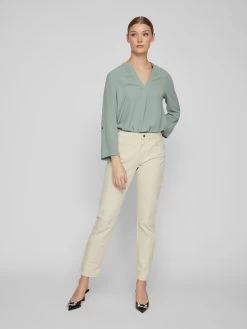 Vila Straight Regular Jeans ALICE Dames Beige -Vila 580a2c8668f01b3a15d2116b88f7dc27
