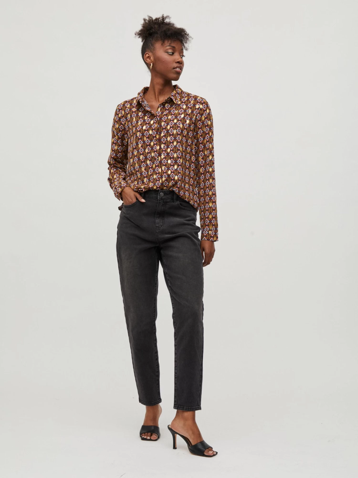 Vila Overhemden Blouse Zino Dames Bruin 7 Vila Overhemden Blouse Zino Dames Bruin - Afbeelding 5