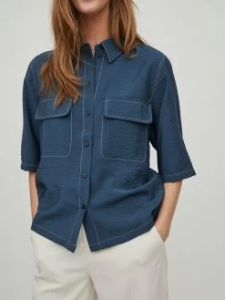 Vila Overhemden Blouse Dames Donkerblauw -Vila 588b5ab3a5ba79a127154823fb01cacf