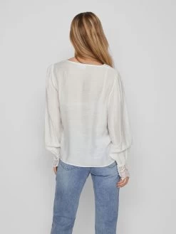Vila Kanten Blouses Blouse Dames Wit -Vila 589cc22d7efca2ea585b5e3175385a7f