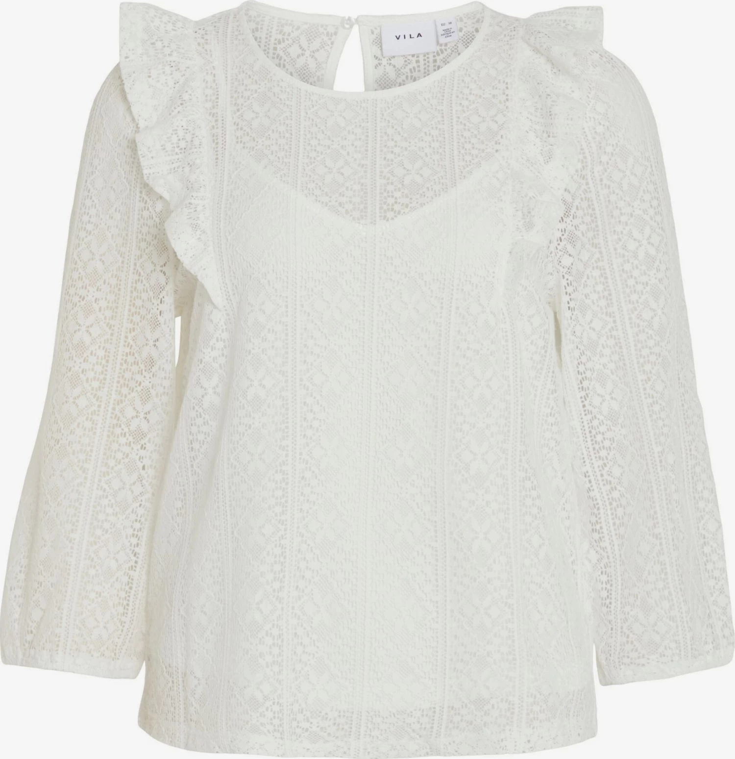 Vila Kanten Blouses Blouse NESA Dames Natuurwit 3 Vila Kanten Blouses Blouse NESA Dames Natuurwit