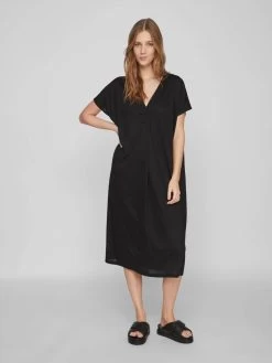Vila Maxi Jurken Jurk Dames Zwart -Vila 5c878ef46207ee689f99612059c9056f