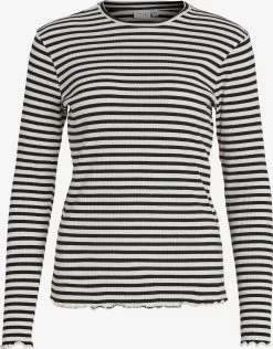 Vila Longsleeves Shirt Thessa Dames Zwart