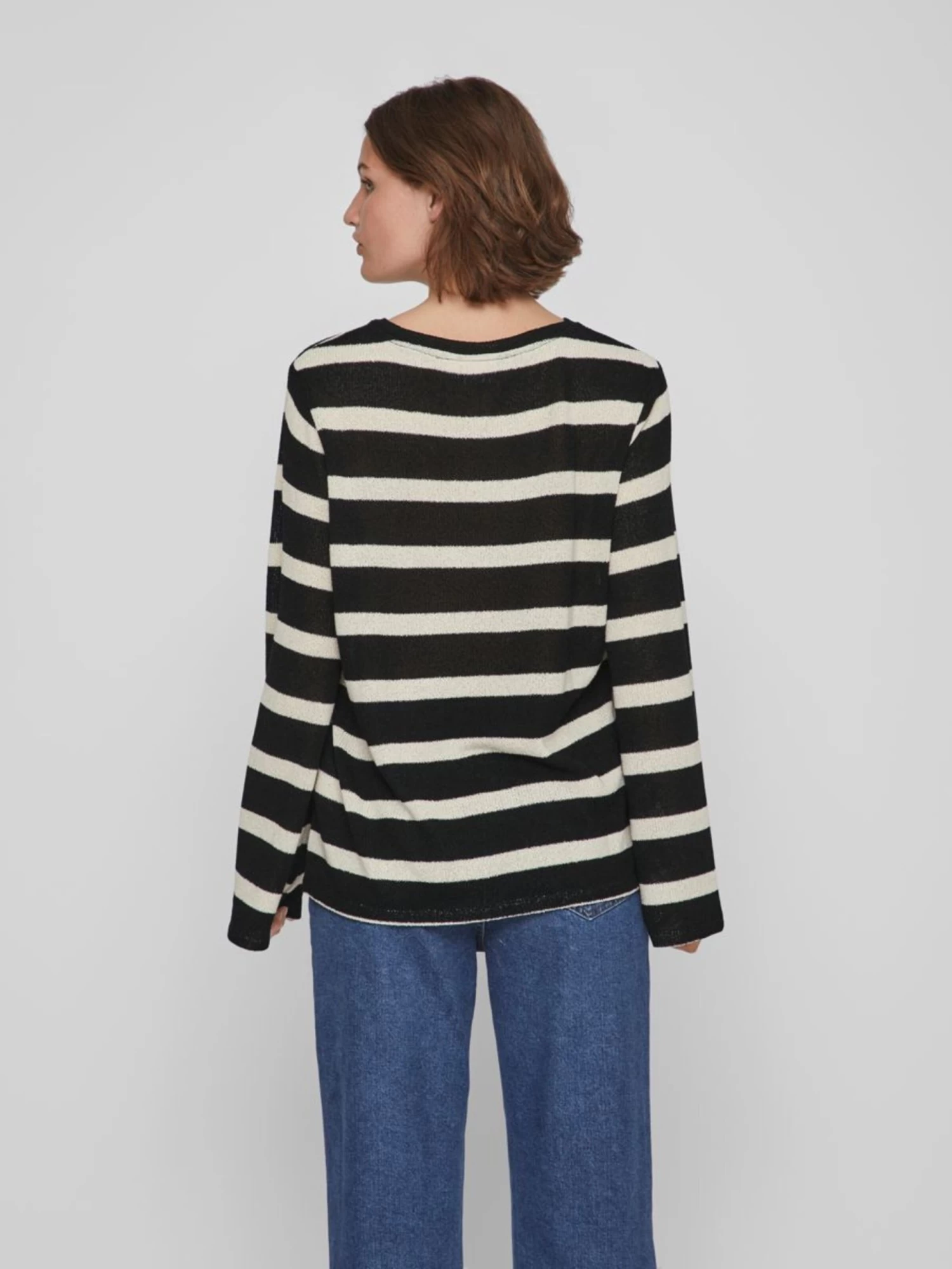 Vila Longsleeves Shirt Dames Beige / Zwart 6 Vila Longsleeves Shirt Dames Beige / Zwart - Afbeelding 4