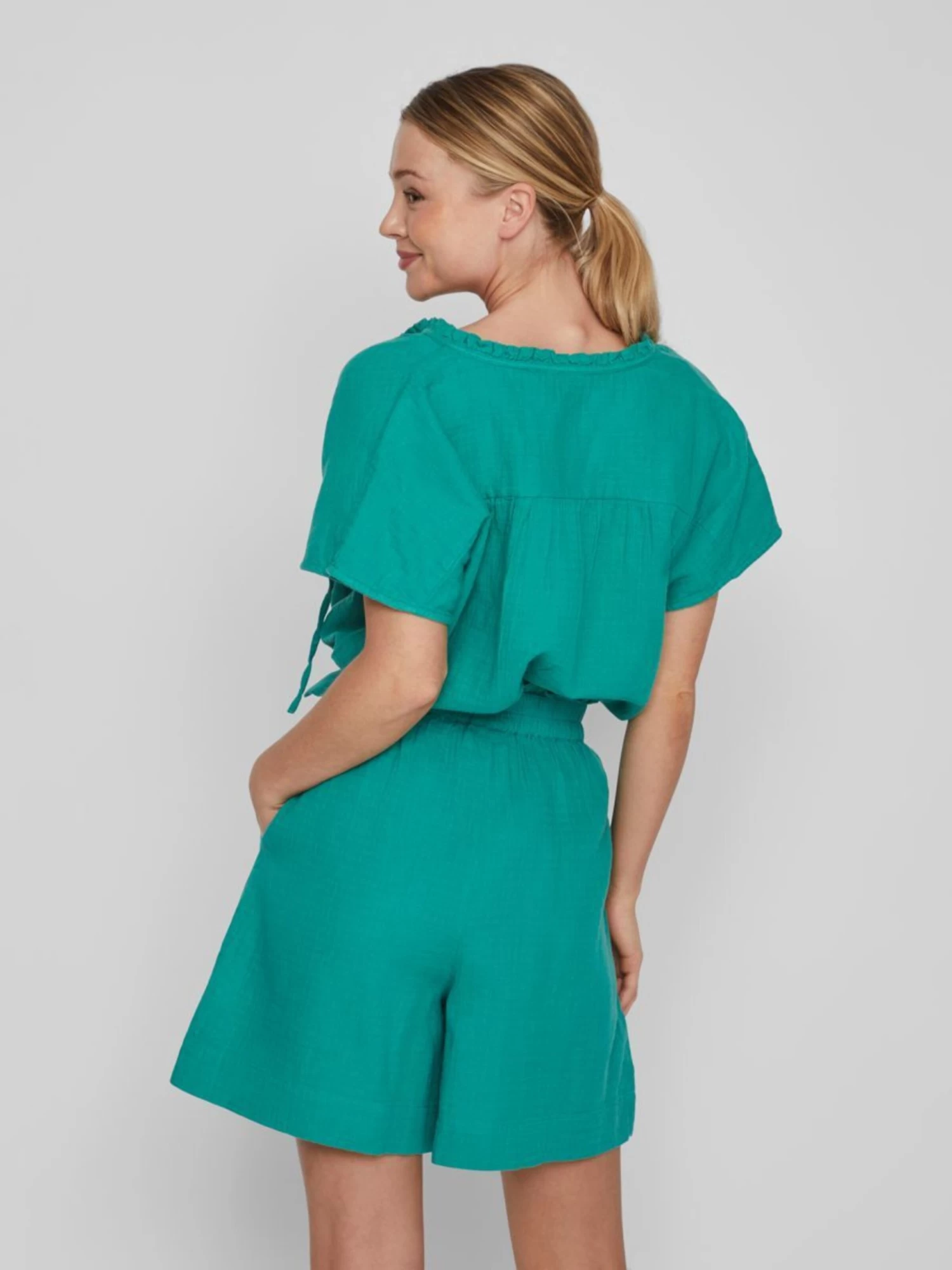 Vila Blouses Met Korte Mouw Blouse Dames Groen 6 Vila Blouses Met Korte Mouw Blouse Dames Groen - Afbeelding 4