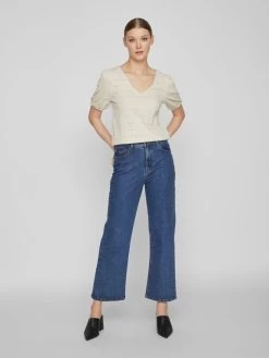 Vila T-shirts Shirt Dames Beige -Vila 612735cf4bdf72f5236e0d2ff1508bef