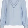 Vila Kanten Blouses Blouse Dames Blauw -Vila 619338840ea3276041d4c677e179acd2