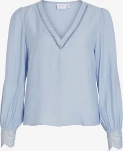 Vila Kanten Blouses Blouse Dames Blauw