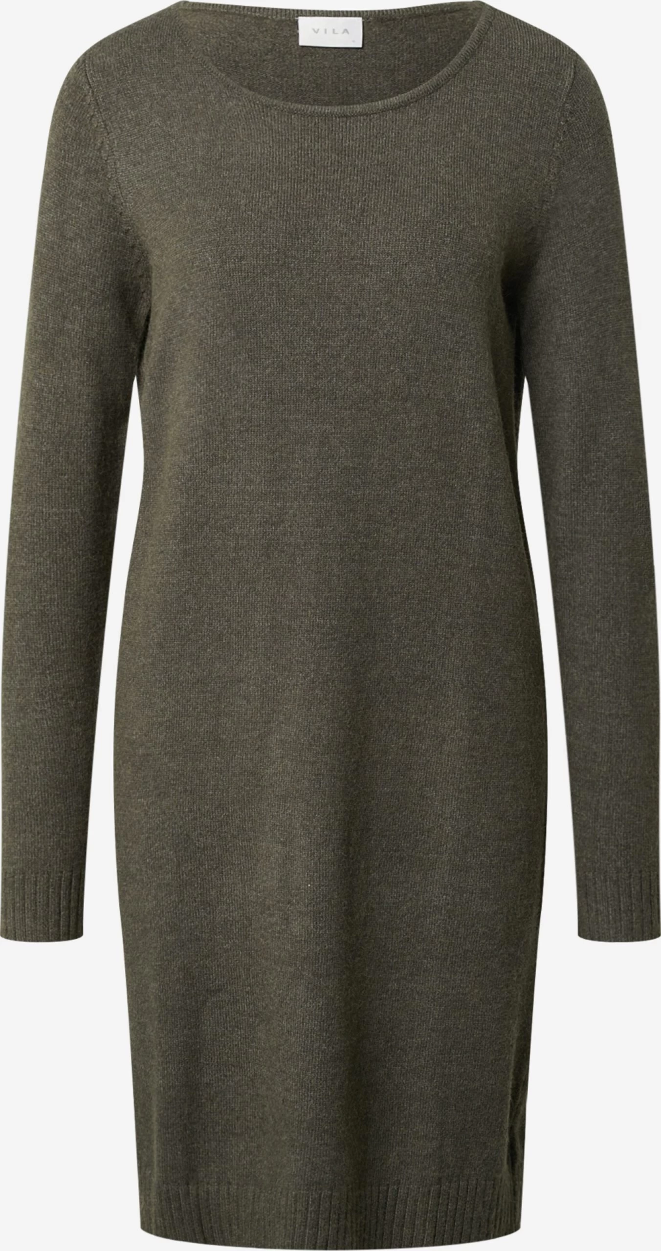 Vila Gebreide Jurken Gebreide Jurk Dames Kaki 3 Vila Gebreide Jurken Gebreide Jurk Dames Kaki