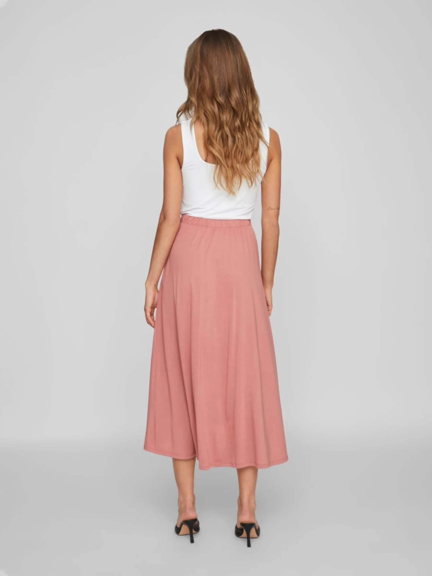 Vila Maxi Rokken Rok Dames Pastelrood 6 Vila Maxi Rokken Rok Dames Pastelrood - Afbeelding 4