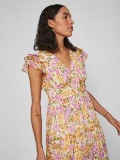 Vila Midi Jurken Jurk Dames Mandarijn / Kreeft / Lichtroze -Vila 62e64f2204d14ec3e37d195cd82eed8c