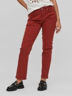 Vila Straight Regular Jeans Stray Dames Roestrood 10 Vila Straight Regular Jeans Stray Dames Roestrood -Vila 6355ebe29bb37a32949924a151fade14