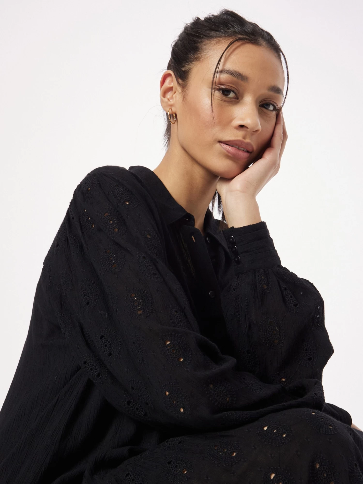 Blousejurken Blousejurk MACAY Dames Zwart 4 Blousejurken Blousejurk MACAY Dames Zwart - Afbeelding 2