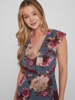 Vila Maxi Jurken Jurk Rilla Dames Duifblauw -Vila 659ef2980f9cac14327d4374418fe693