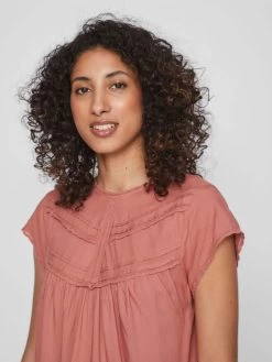 Vila Kanten Blouses Blouse Dames Pastelrood -Vila 66e1cdb1cbe3708aec6da7003eee8e70