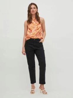 Vila Straight Regular Jeans Dames Zwart -Vila 673985358c112aa61e54e3724e4cd142