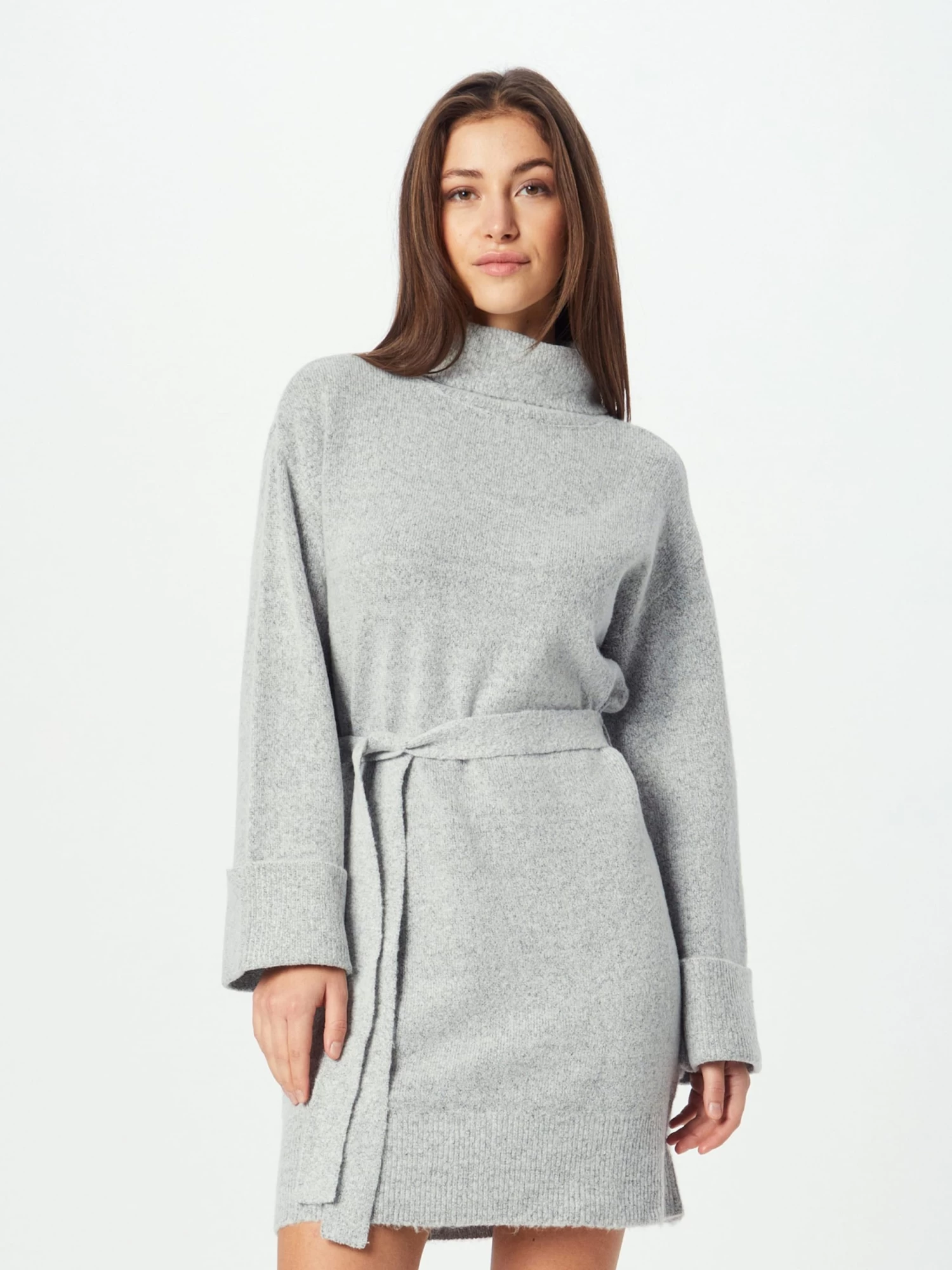 Vila Gebreide Jurken Gebreide Jurk Rolfie Dames Grijs Gemêleerd 5 Vila Gebreide Jurken Gebreide Jurk Rolfie Dames Grijs Gemêleerd - Afbeelding 3
