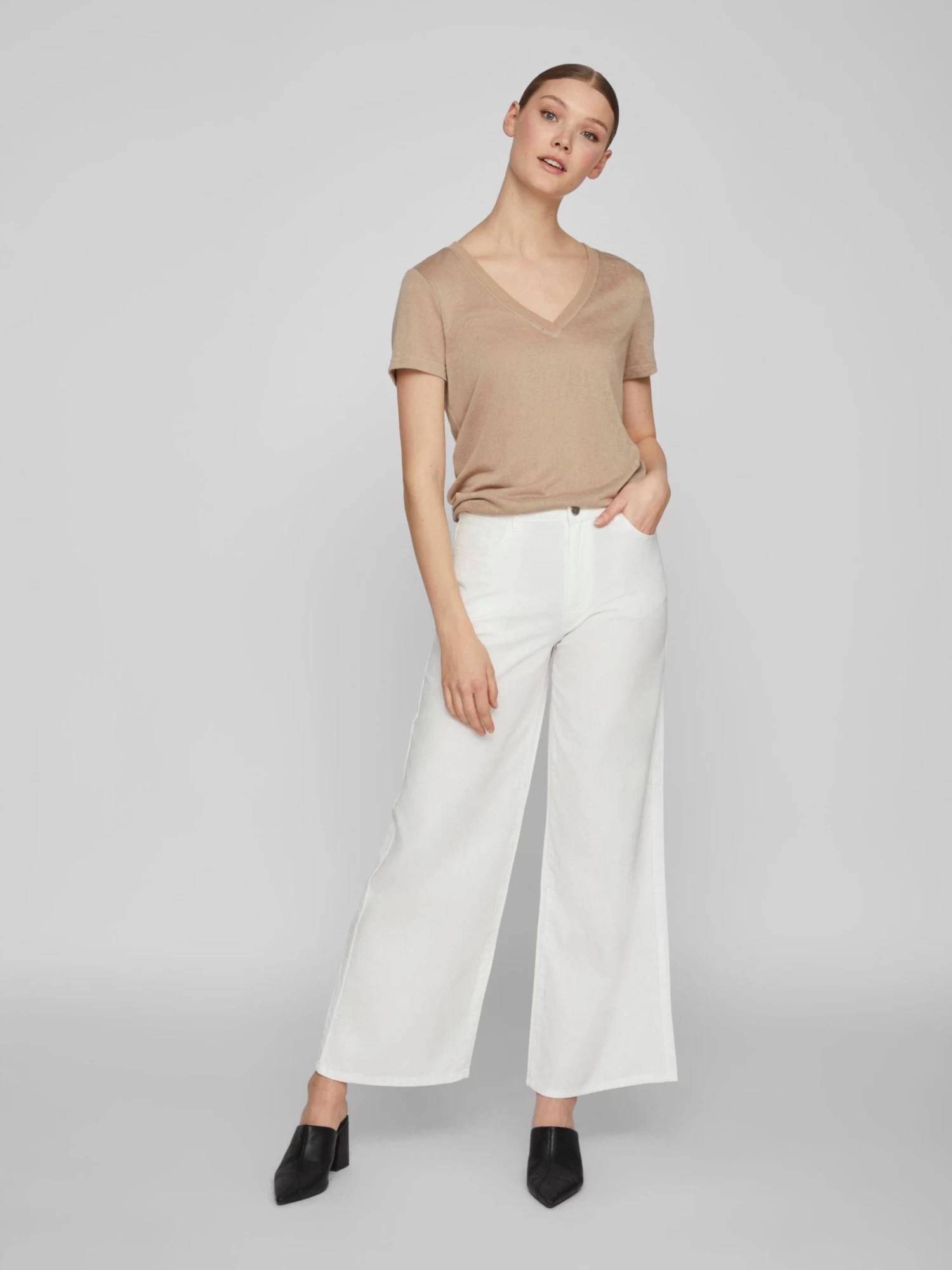 Vila Wide Leg Wide Leg Jeans Widey Dames Wit 7 Vila Wide Leg Wide Leg Jeans Widey Dames Wit - Afbeelding 5