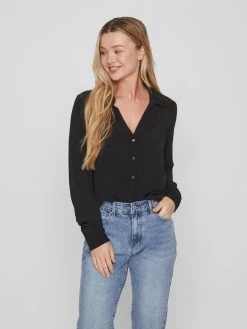 Vila Blouseshirts Blouse Fini Dames Zwart -Vila 69c12e2204572235abb609eb76c86bc8
