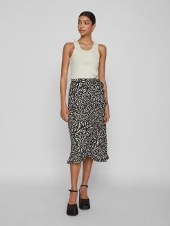 Vila Midi Rokken Rok Steffi Zafia Dames Zwart -Vila 69e158e8ad35641f973d9414011a18d1