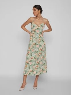 Vila Midi Jurken Jurk Tanja Dames Pastelgroen -Vila 6b133273c158e701fefaca52370e993b