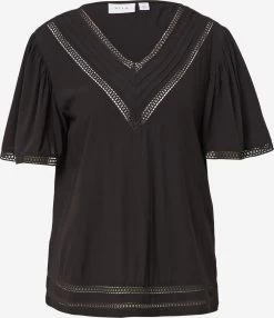 Vila Blouses Met Korte Mouw Blouse VISIA Dames Zwart