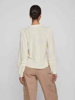 Vila Kanten Blouses Blouse Dames Ecru -Vila 6c974302357d48b3c705121048e866e6