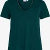 Vila T-shirts Shirt NOEL Dames Donkergroen -Vila 6cfc55eb0274fe1ff852329a52c4cb85