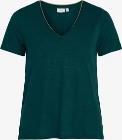 Vila T-shirts Shirt NOEL Dames Donkergroen