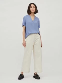 Vila Blouses Met Korte Mouw Blouse Roma Dames Smoky Blue -Vila 6d1151086634ae9a120a79d08dd50ab5