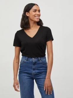 Vila T-shirts Shirt Noel Dames Zwart -Vila 6e42e1ed80dcaf5ec36412abd5ad8d93