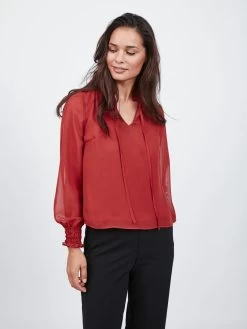 Vila Overhemden Blouse Dames Bloedrood -Vila 6ed6e83c24d7da15861b89b4825ca58a