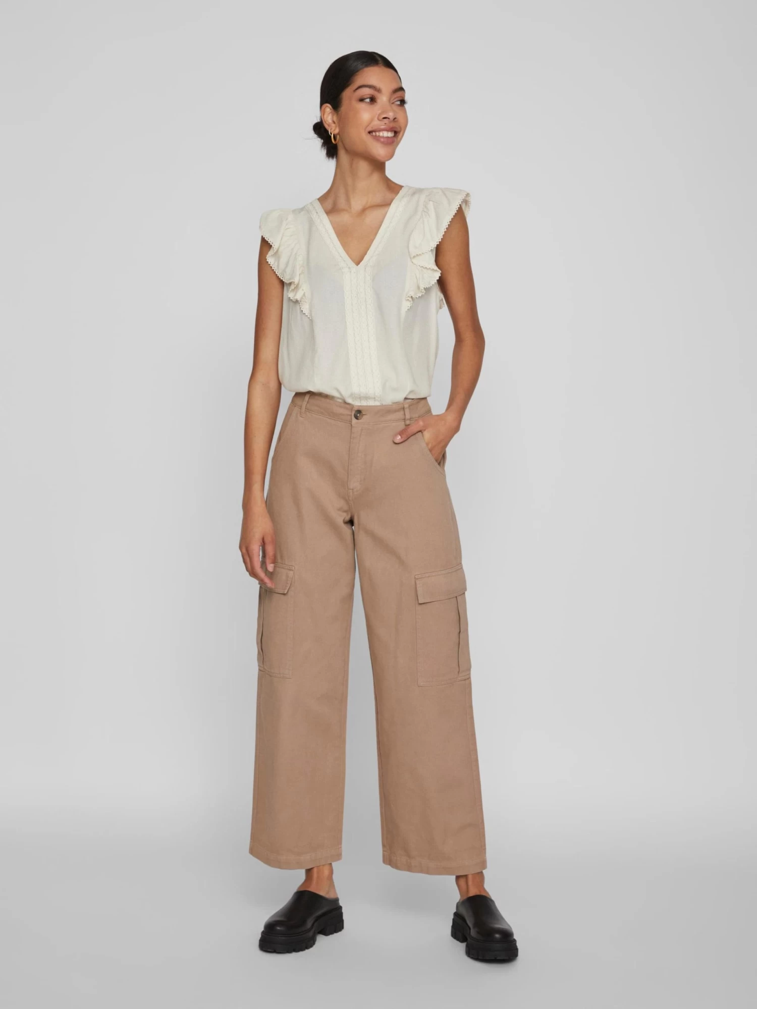 Vila T-shirts Shirt Juliana Dames Ecru 7 Vila T-shirts Shirt Juliana Dames Ecru - Afbeelding 5