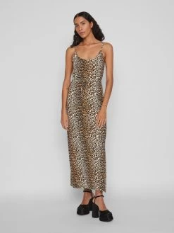 Vila Maxi Jurken Jurk Dames Beige -Vila 6ff30ac8b78031ebef594ea6e86675c7