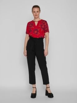 Vila Blouses Met Korte Mouw Blouse Naja Dames Vuurrood -Vila 700c570b0f5527a93517e5deb4e9103c