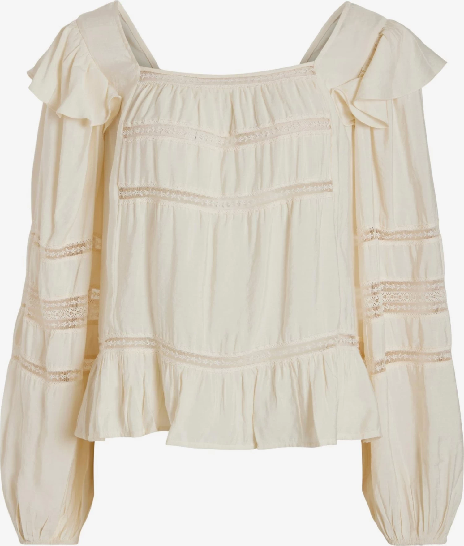 Vila Kanten Blouses Blouse Lucia Dames Lichtbeige 3 Vila Kanten Blouses Blouse Lucia Dames Lichtbeige