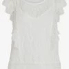 Vila Kanten Tops Top Dames Wit -Vila 729843b53dab28a6285f4b08c73cfdd3