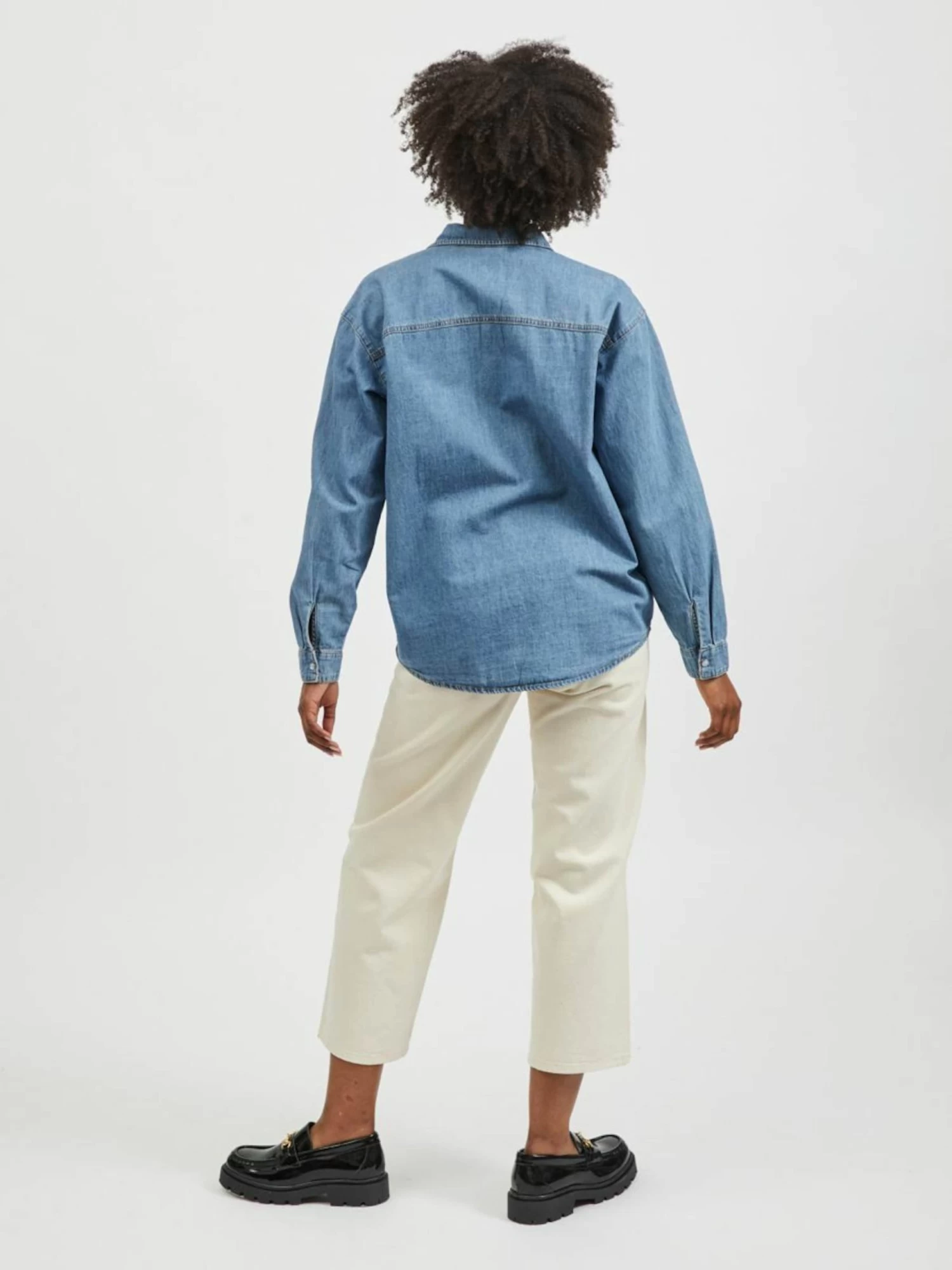 Vila Spijkerblouses Blouse Ninas Dames Blauw 11 Vila Spijkerblouses Blouse Ninas Dames Blauw - Afbeelding 9