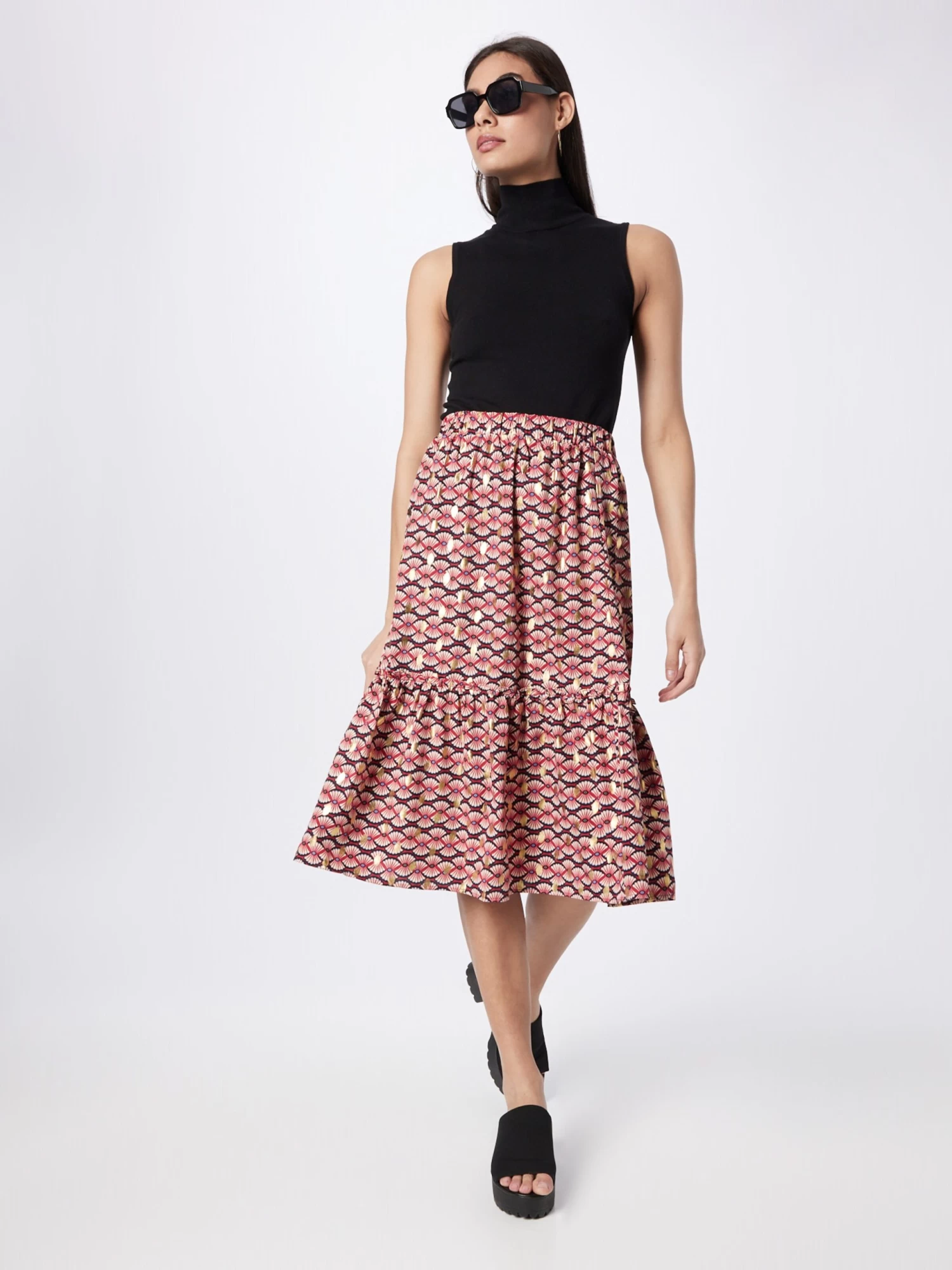 Vila Midi Rokken Rok ZINO Dames Rood 7 Vila Midi Rokken Rok ZINO Dames Rood - Afbeelding 5